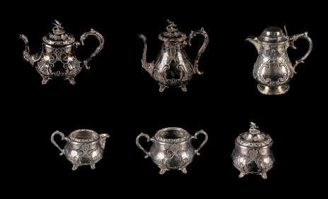Antique 6 Pc Silver Plate Coffee/Tea Set