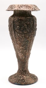 Antique Silver Plated Figural Vase