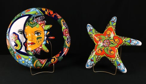 Pair of Mexican Talavera Venegas Wall Art Pieces