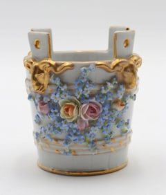 Antique Schierholz Germany Hand Painted Porcelain Cache Pot