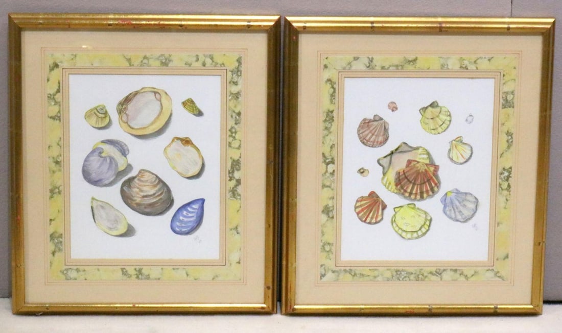 Pair of Signed Seashell Lithographs (1 of 4)
