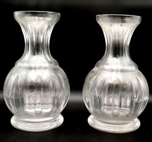 Pair of Val St. Lambert Crystal Vases