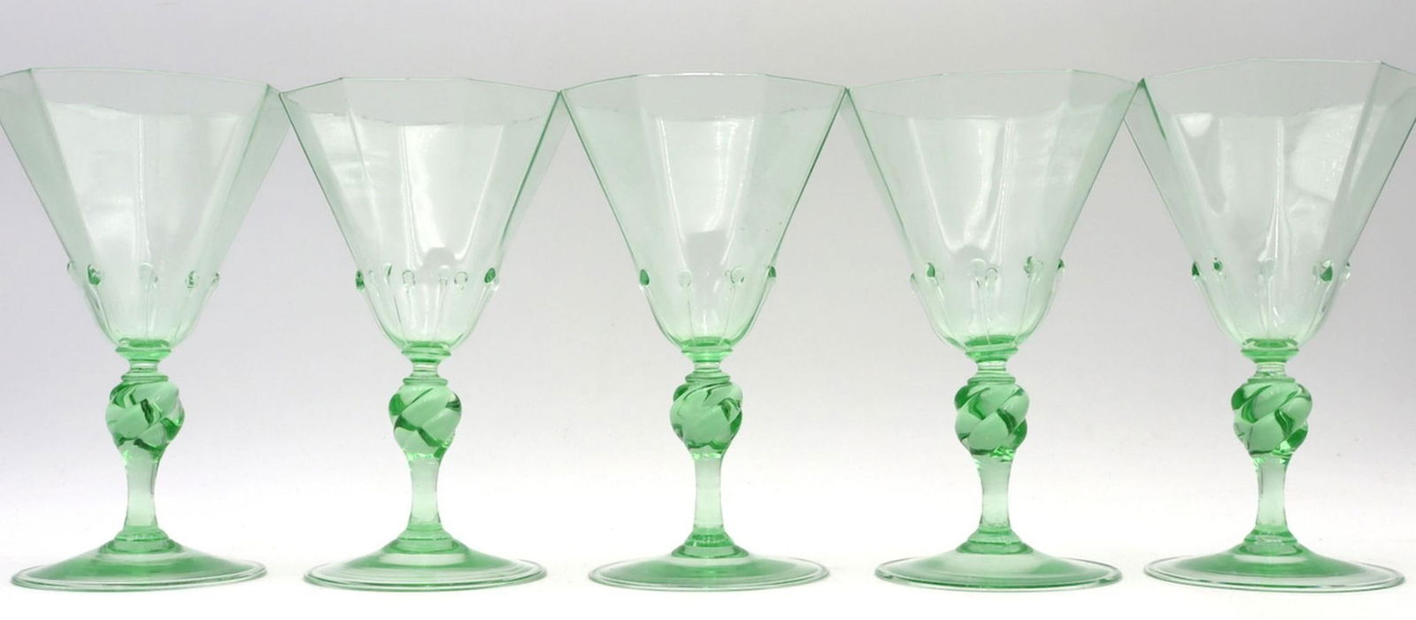 Vintage 5 Pc. Venetian Martini Glass Set (1 of 4)
