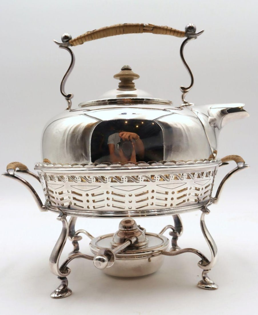 Barker Ellis Sheffield Silver Plated Water Tea Kettle (1 of 3)