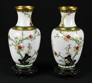 Pair of Cloisonne Vases
