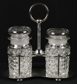 Elkington & Co Silver Plate Crystal Serving Piece