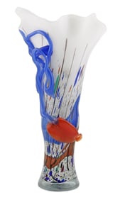 Signed Multicolored Art Glass Vase