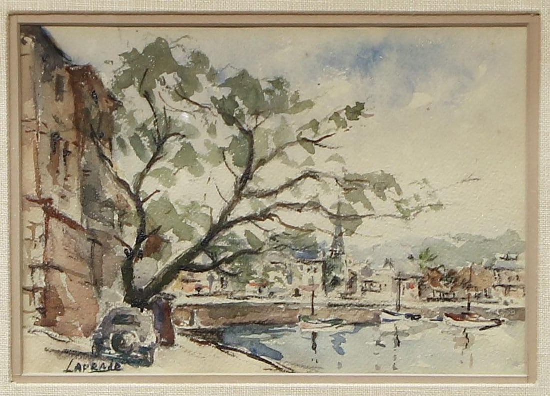 Framed Watercolor Signed Laprade (1 of 3)