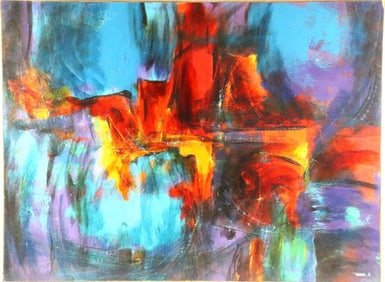 Leonardo Nierman "Firebird" Acrylic on Masonite