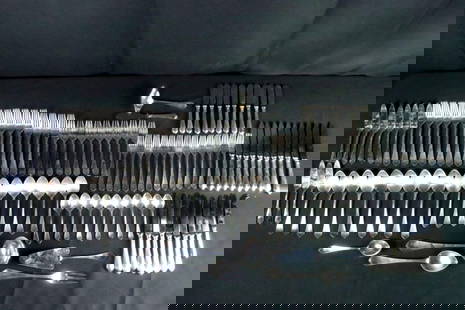 113 Pc. Ercuis "Citeaux" Sterling Dinner Flatware Set: 113 Pc. Ercuis &#34;Citeaux&#34; Sterling Silver Dinner Size Flatware Set. This set contains service for 10, which includes: ?  10 Dinner F