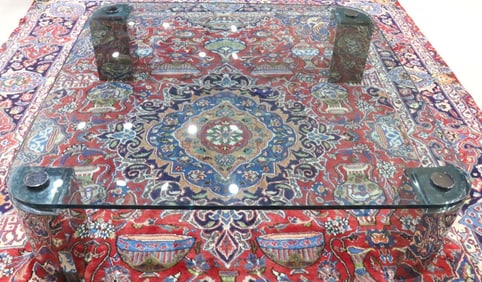 Karl Springer Chrome & Glass Coffee Table