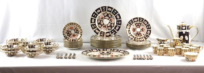 78 Pc. Royal Crown Derby "Traditional Imari" Dinner Set