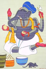 Attr. Thota Vaikuntam "Untitled" Acrylic on Canvas