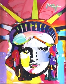 Peter Max "Delta" Mixed Media Painting