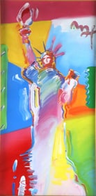 Peter Max "Statue of Liberty" Mixed Media Painting
