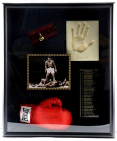 Signed Muhammad Ali Boxing Glove Collage