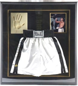 Signed Muhammad Ali Boxing Trunks Collage