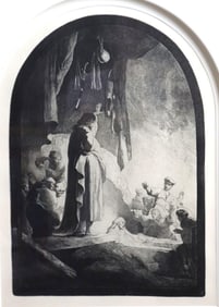 Rembrandt van Rijn (Dutch,1606-1669) "The Raising of Lazarus" Etching