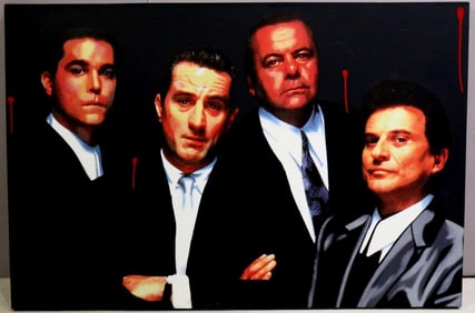 Steve Kaufman "Goodfellas" Mixed Media on Canvas