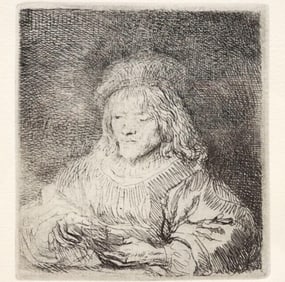 Rembrandt van Rijn (Dutch,1606-1669) "The Card Player" Etching