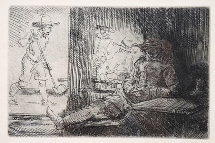 Rembrandt van Rijn (Dutch,1606-1669) "The Golf Player" Etching