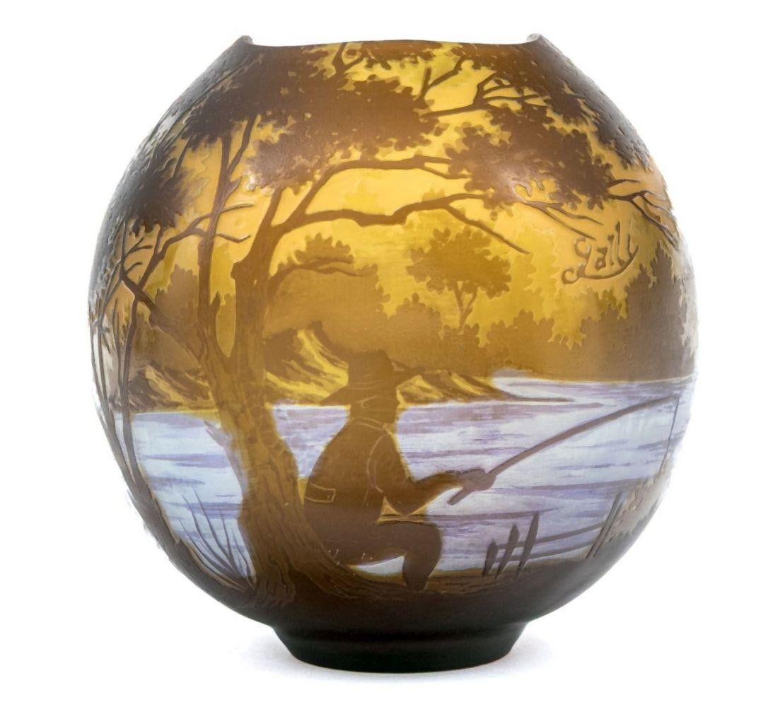 Emile Galle (French, 1846-1904) Cameo Glass Vase (1 of 7)