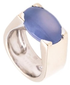 Cartier 18Kt "Tankissine" Chevalier Chalcedony Ring