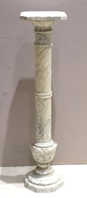Italian Carved White Marble Pedestal
