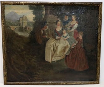 19th C. European Oil Painting on Canvas