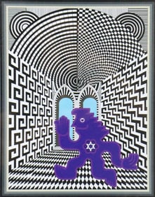 Pedro Friedeberg "Te Saluda Energumeno Azul" Silkscreen