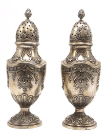 Pair of Antique Sterling Silver Sugar Shakers