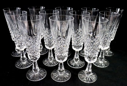 12 Pc. Waterford "Kenmare" Crystal Champagne Glasses