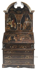 Miniature George ll Style Chinoiserie Lacquered Secretary Desk?