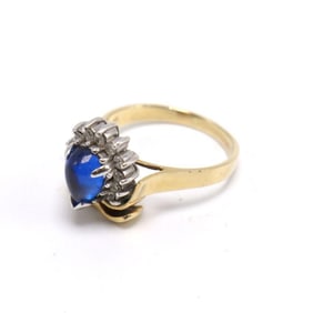 14Kt Sapphire and Diamond Ladies Ring