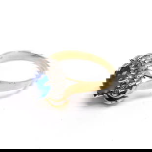 14Kt Sapphire and Diamond Ladies Ring: 14Kt Sapphire and Diamond Ladies Ring. Weight approx. - 3.9 dwt.  Have a similar item to sell? Contact us at info&#64;marketauctionsinc.com **If you do not want us to ship for you, please contact one
