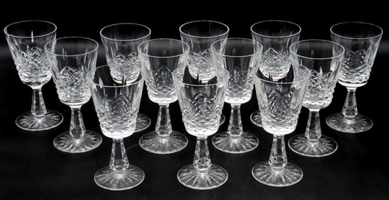 12 Pc. Waterford "Kenmare" Claret Wine Glasses