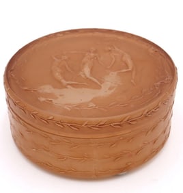 Rene Lalique "D'Orsay Trois Figurines" Glass Powder Box