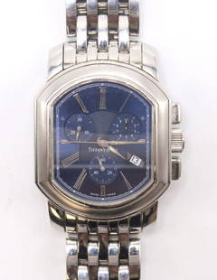 Tiffany & Co. Mark Coupe Men's Chronograph Wristwatch: Tiffany & Co. Mark Coupe Men's Chronograph Stainless Steel Wristwatch. With original tiffany bracelet, new battery. Have a similar item to sell? Contact us at info@marketauctionsinc.com *
