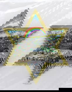 Charles Fazzino "A Star of Unity" 3-D Serigraph: Charles Fazzino (American, b. 1955) "A Star of Unity" 3-D Pop Art Serigraph. Signed lower right, numbered - 144/200. bottom left. image size approx. - 9 1/2" x 11", total with white
