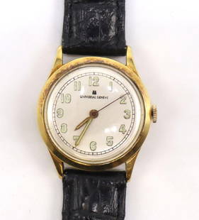Vintage Universal Geneve 18Kt Military Watch: Vintage Universal Geneve 18Kt Military Watch. circa 1940's, Cal 263, new Kreisler leather band. Have a similar item to sell? Contact us at info@marketauctionsinc.com **If you do not want