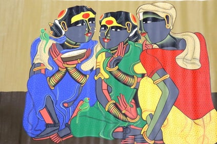 Attr. Thota Vaikuntam "Untitled" Acrylic on Canvas