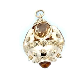 18Kt Yellow Gold and Semi-Precious Stone Pendant
