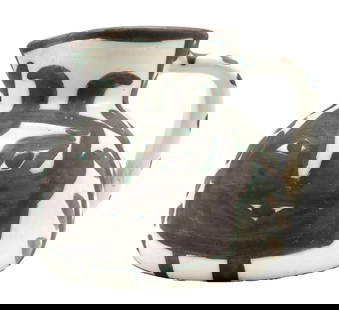 Pablo Picasso "Pichet Tete Carree" Ceramic Pitcher: Pablo Picasso (Spanish, 1881-1973) "Pichet Tete Carree" Ceramic PItcher. Measures approx. - 5 1/2" high x 6 1/2" wide. Numbered - 200/300. Reference - A.R. 223. White earthenware