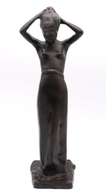 Paolo Troubetzkoy (Italian, 1866-1938) "Standing Woman" Bronze Sculpture
