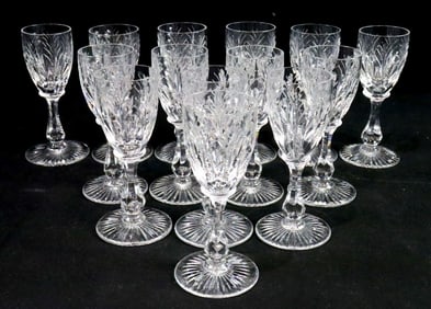 14 Pc. Stuart "Churchill" Crystal Shot Glass Set