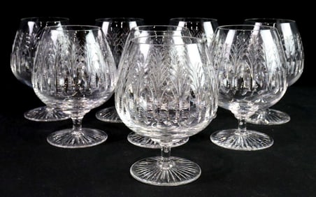 8 Pc. Stuart "Churchill" Crystal Brandy Glass Set