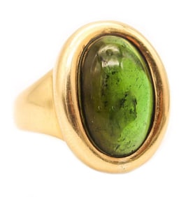 Vintage Cartier 18Kt & Green Tourmaline Cocktail Ring