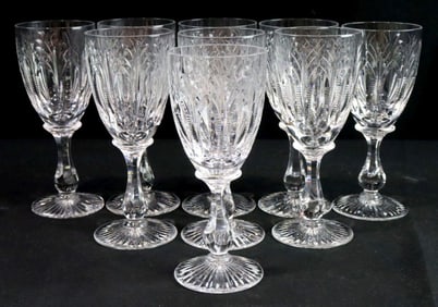 9 Pc. Stuart "Churchill" Crystal Water Goblet Set