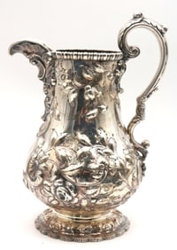 19th C. Grosjean & Woodward for Tiffany & Co. Coin Silver Pitcher