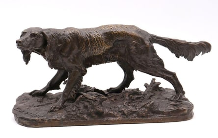 Pierre-Jules Mene (French, 1810-1879) "Dog" Bronze Sculpture
